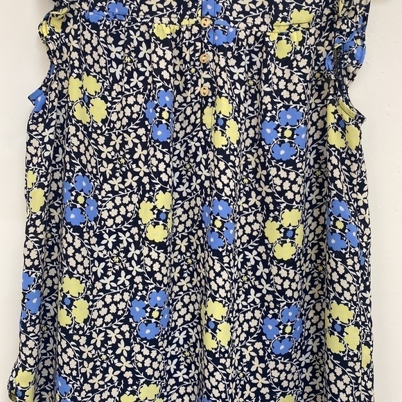 Loft Floral Button Ruffle Sleeve Blouse Women’s Size XS - Picture 3 of 11